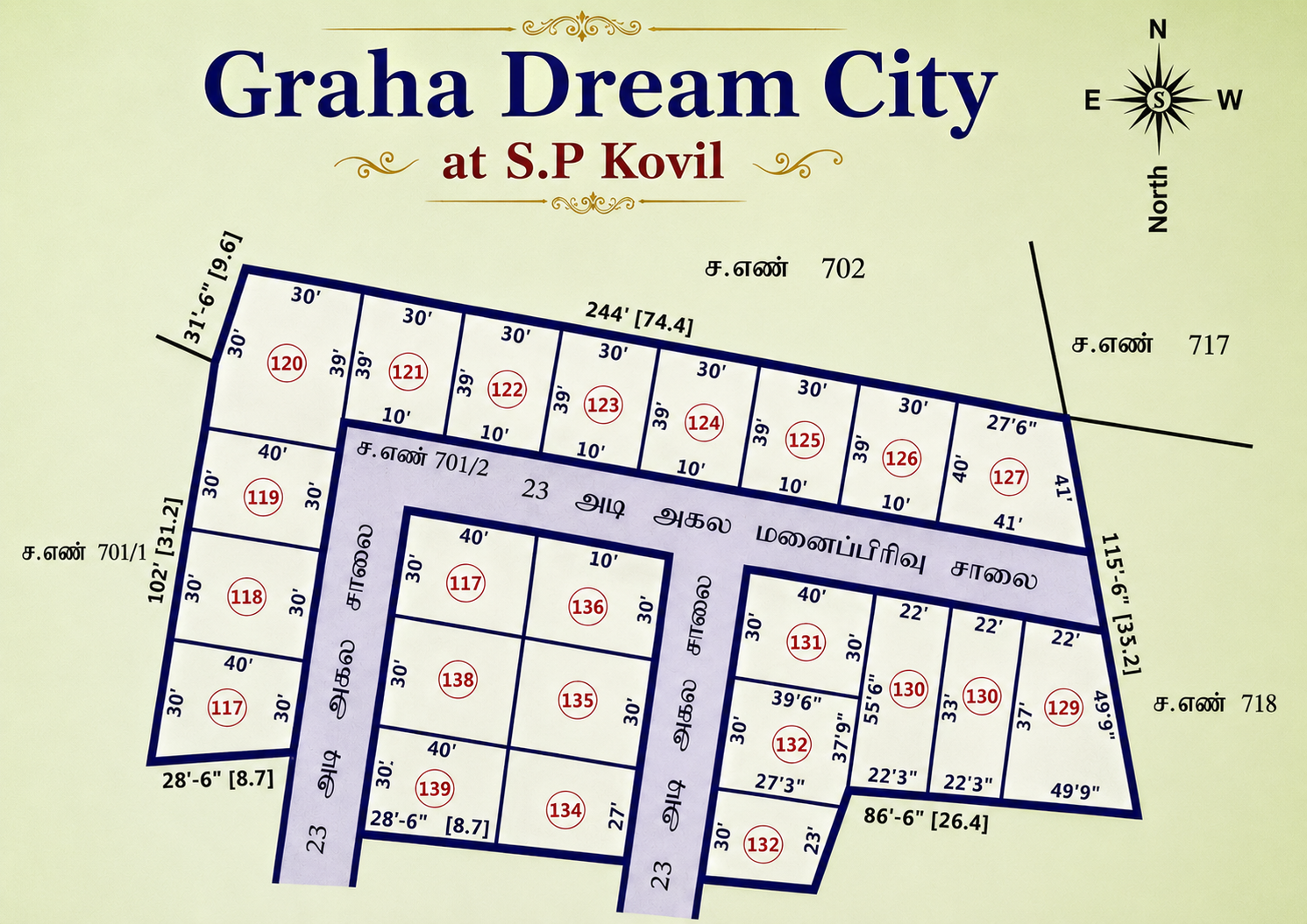 Graha Dream City layout plan at S.P. Kovil, Chengalpattu