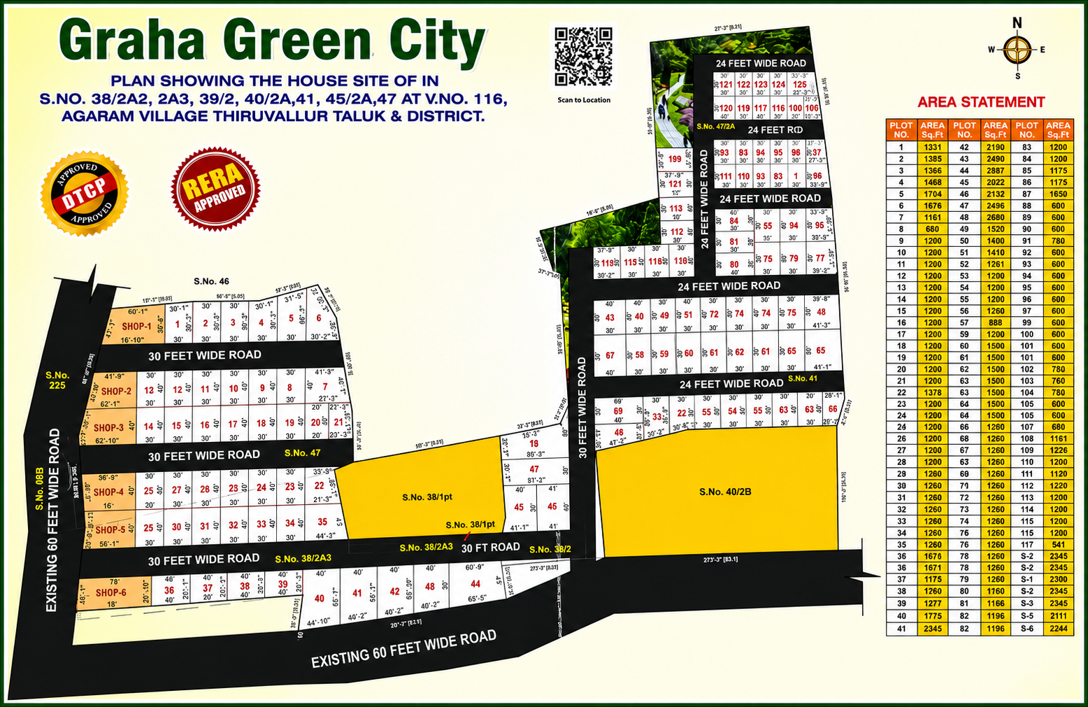 Graha Green City layout plan at Agaram Village, Thiruvallur Taluk and District
